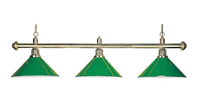 Billiard Lamp Evergreen, green, 3 Bells, Ø 35 cm, 112 cm
