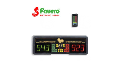 Elektronischer Punktezähler Favero "Play8" mit Fernbedienung
