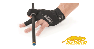 Billiard Glove, Predator Second Skin, 3-Finger, black-grey L&XL