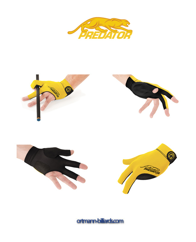 S&M schwarz-gelb Predator LE 3-Finger Handschuh 