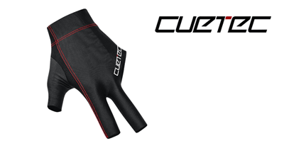 Handschuh, Cuetec Axis, 3-Finger, schwarz-rot, Größe: M, rechte Hand