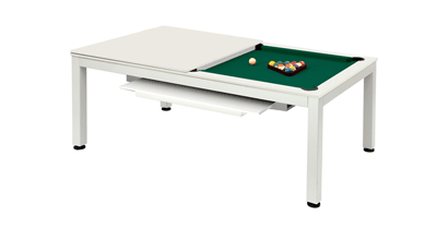 Pool Table / Dining Table, Vancouver II, 7 ft., matt-white