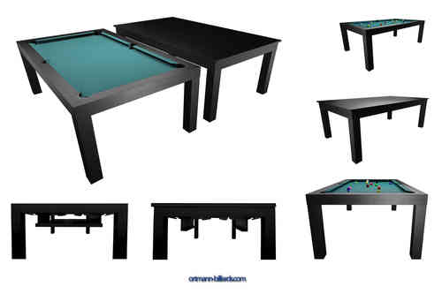 Billardtisch / Esstisch, Pool, Diner, 7 ft. (Fuß), matt-schwarz