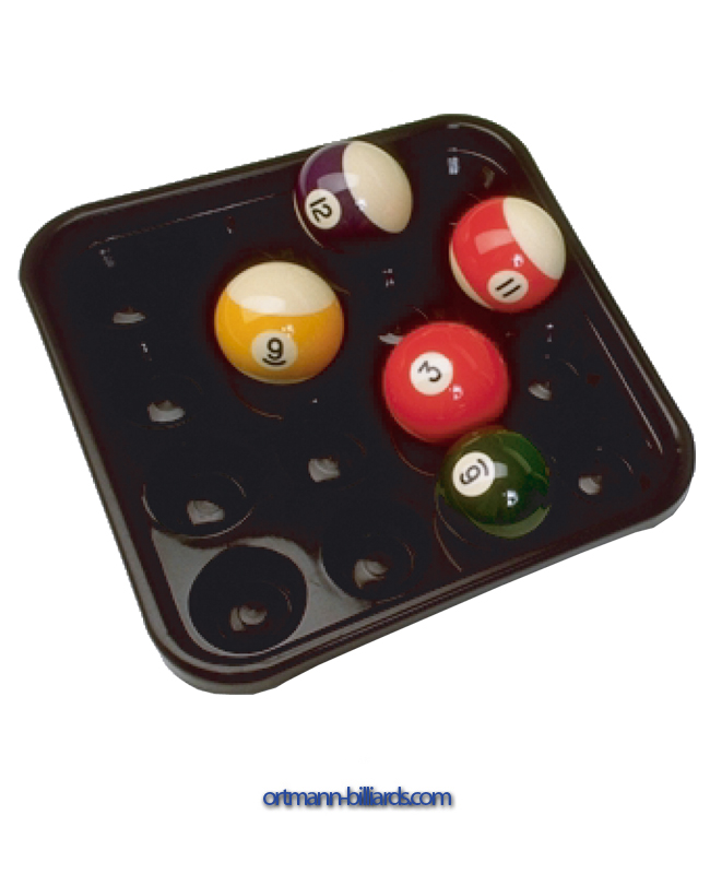Kunststoff Pool Billardkugel Tablett für 16 Bälle   Schwarz 
